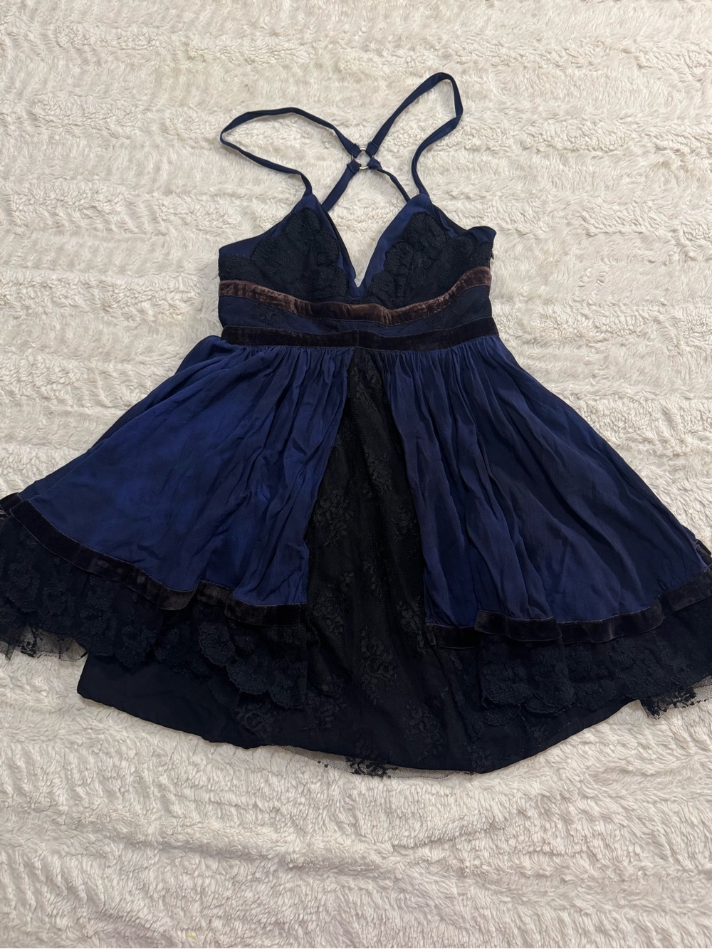Ecote Urban Outfitters Whimsygoth Lace Panel Babydoll Mini Dress XS witchy indie